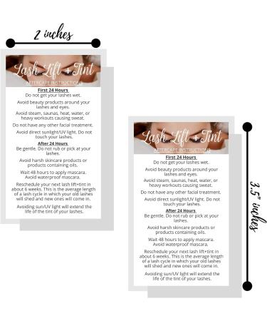 Lash Lift + Tint Aftercare Instruction Cards - 50 Pack | DIY Eyelash Kit Supplies | White Design - 2x3.5 inches - Buy Online on GoSupps.com