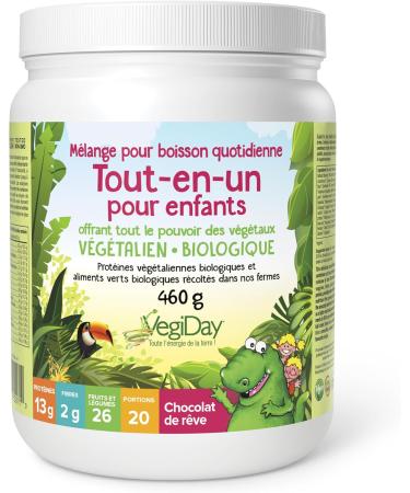 Kids All-In-One Daily Shake Mix Dreamy Chocolate 460g Vegan Organic Plant-based Protein and Greens 13g of protein per serving Naturally Sweetened Free of Artificial Colours and Preservatives Perfect for Smoothies - Buy Online on GoSupps.com