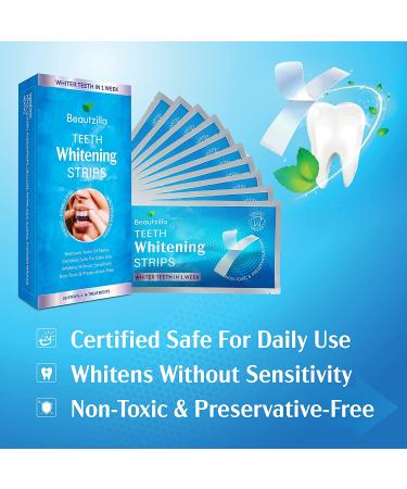 Beautzilla Teeth Whitening Strips | 30-Minute Safe Formula for Sensitive Teeth | Professional Whitening Kit (28 Count) - Buy Online on GoSupps.com