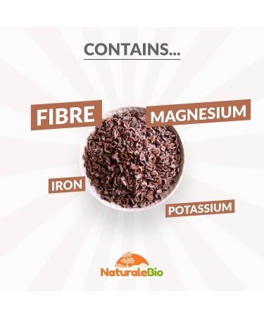Organic Raw Cacao Nibs 200g - Pure Peruvian Theobroma Cacao Plant Source. High in Magnesium, Potassium, and Iron. NaturaleBio Nibs 200g - Pack of 1 - Buy Online on GoSupps.com