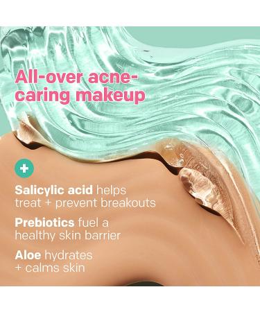 Almay Clear Complexion Acne Foundation 600 Sun Beige - Lightweight, Medium Coverage, Salicylic Acid, Hypoallergenic, Fragrance-Free - Buy Online on GoSupps.com