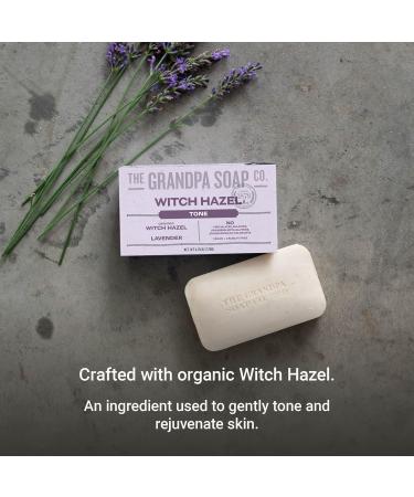 Grandpa Soap Co. Witch Hazel Bar Soap - Vegan Skin Toning & Rejuvenating - Lavender Relaxation - 4.25 Oz 3 Pack - International Shipping Available - Buy Online on GoSupps.com