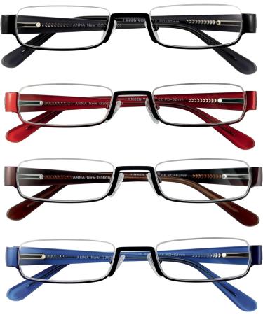 Stylish High-Quality Reading Glasses for Women & Men - Nylor Half-Glasses with Acetate Bracket & Hard Shell Case | I Need You Anna New - Buy Online on GoSupps.com