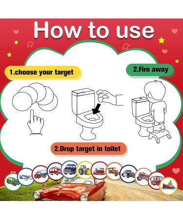 Potty Training Boys Toilet Targets - 120 Pieces Cars Style Flushable Pee Targets for Toddlers - Buy Online on GoSupps.com