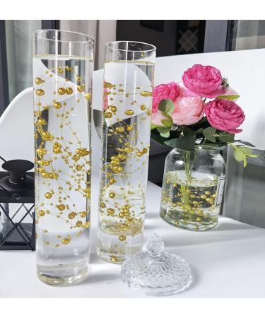 50 Pcs Gold Faux Pearl String for Wedding Centerpieces | Vase Filler for Floating Candles and Parties - Buy Online on GoSupps.com