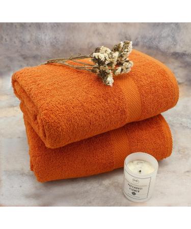 HURBANE HOME Pure Cotton Beach Towels 2 Piece Set - 35 x 70 Prewashed Soft Peshtamal Bath Towels - Oversized, Durable, and Super Absorbent - Burnt Orange - Buy Online on GoSupps.com