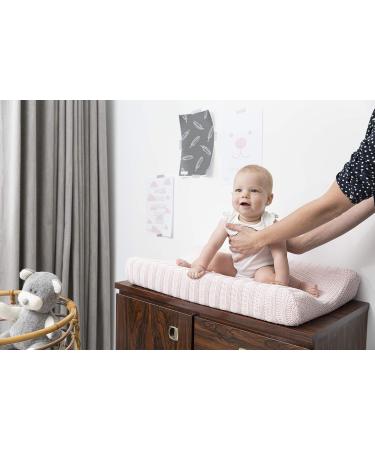 Meyco Knitted 100% Cotton 2-Wedge Changing Mat Cover 45 x 70 cm Multi-Coloured Pink - Buy Online on GoSupps.com