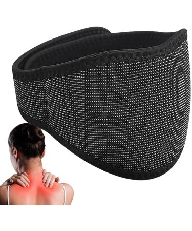 Rolempon Heated Neck Wrap - Magnetic Support for Fatigue Relief | Portable Wormwood Neck & Shoulder Protector - Unisex Black - Buy Online on GoSupps.com