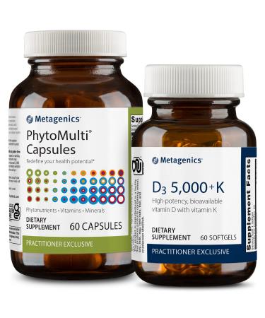 Metagenics PhytoMulti Capsules Multivitamin and D3 5 000 + K Bundle