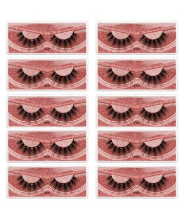 Vayator 10 Pairs Mink Eyelashes 3D Mink Lashes Long Thick HandMade Full Strip Lashes Cruelty Free Mink Lashes False Eyelashes Makeup (ZH-101)