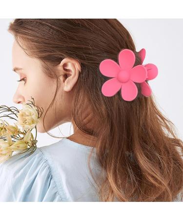 6-Piece Flower Hair Clips Set - Large Slipproof Claw Clips for Women | Matt Finish Assorted Colors - Buy Online on GoSupps.com