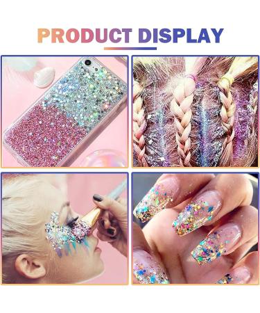 Chunky Glitter Gel for Face, Hair & Body - Long Lasting Sparkle - Holographic White - Perfect for Halloween, Festivals & Raves - Buy Online on GoSupps.com