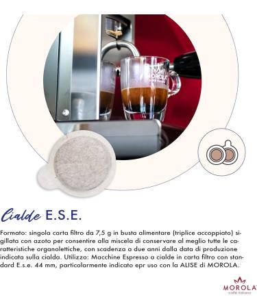  Morola Morola Italian Coffee - Morola Pods - Espresso Creamy Quality - Biodegradable Pods ESE44 (50 Waffles) - Buy Online on GoSupps.com