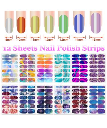 DANNEASY 12 Sheets Self Adhesive Nail Stickers Full Nail Wraps - Graffiti Gradient Starry Sky Design for Women & Girls | Nail Accessories by Dearmy Color - Buy Online on GoSupps.com