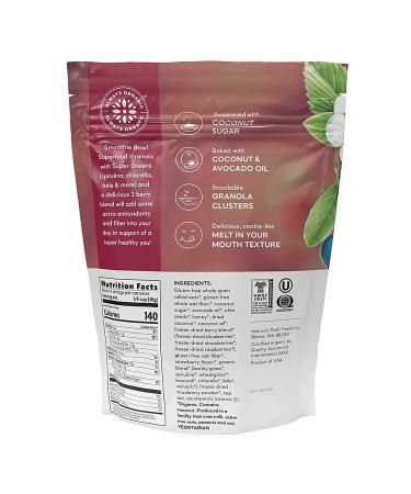 Nature's Path Organic Superfood Granola 9.5oz (Pack of 6) | Gluten-Free, Non-GMO, Low Glycemic Index - Super Greens Smoothie Bowl Blend - Buy Online on GoSupps.com