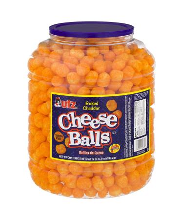 Utz Cheese Balls 35 oz Barrel - Made with Real Cheese, Gluten Free Snack - 2 lbs Resealable Container for Parties - Buy Online on GoSupps.com