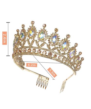 Princess Crystal Tiara Crown with Comb - Queen Rhinestone Headband for Women - Wedding & Party Hair Accessories - Buy Online on GoSupps.com