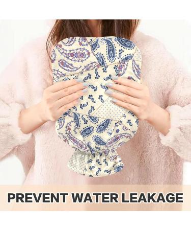 NAANLE Hot Water Bottle - 1L Transparent Patchwork Paisley Flower | Pain Relief for Menstrual Cramps & Heat Therapy - Buy Online on GoSupps.com