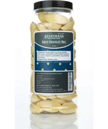 Original White Chocolate Mice Retro Sweets Gift Jar By Berrymans Sweet Shop - Classic Sweets Traditional Taste. - Buy Online on GoSupps.com