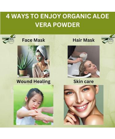 Organic Aloe Vera Powder for Skin & Hair 4 oz. - Aloe Barbadensis - Nourishing Face Mask for Natural Beauty USDA Certified Organic & Non-GMO 4 Ounce (Pack of 1) - Buy Online on GoSupps.com