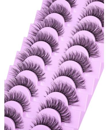 wiwoseo Cat Eye Mink Fluffy Eyelashes - 16MM Natural Wispy Strip Lashes, 10 Pairs - Buy Online on GoSupps.com