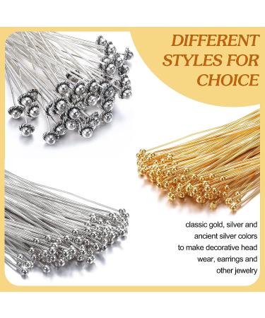 250-Piece Head Pin Set for Jewelry Making - 200x 2 22 Gauge Ball Head Stick Pins, 50x 2.1 21 Gauge Antique Silver Headpins for Earrings Crafts - Buy Online on GoSupps.com