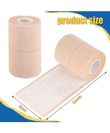 Buy 4 Rolls Elastic Adhesive Tape | Self-Adhesive Bandage Wrap for Sports Injuries & Pet Care - 5 Yard 4 Inch Width - Buy Online on GoSupps.com