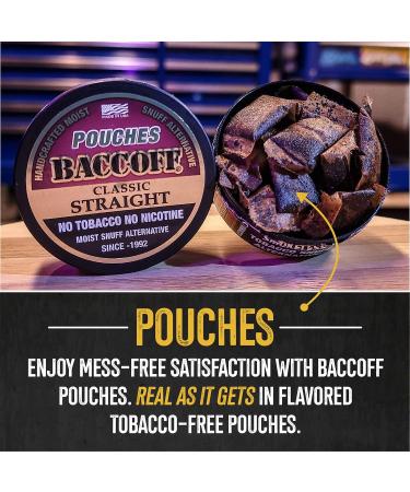 BaccOff Original Straight Pouches - Premium Tobacco & Nicotine Free Snuff Alternative (5 Cans) - Buy Online on GoSupps.com