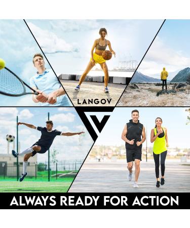 LANGOVTM Ankle Brace Support for Men & Women (Pair) - Compression Sleeve Socks for Achilles Tendonitis & Injury Recovery - Gray, Large - Buy Online on GoSupps.com