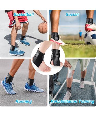 Sprained Ankle Support Brace for Men & Women - Injury Recovery Stabilizer for Basketball Volleyball & Soccer - M-Right - Buy Online on GoSupps.com