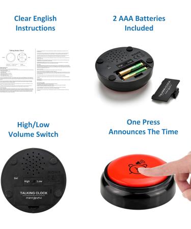 Memo24 Alarm Clock for Blind & Visually Impaired - Talking Clock with English Voice Volume Control & Batteries Included - Buy Online on GoSupps.com