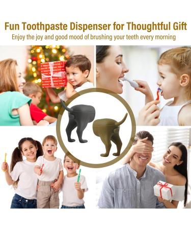 2PCS Pooping Dog Butt Toothpaste Topper Dog Poop Toothpaste Dispenser Funny Toothpaste Cap Reusable Dog Toothpaste Dispenser for Home Travel Daily Life - Buy Online on GoSupps.com