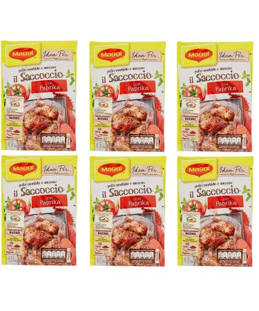 Buitoni 6x Maggi il Saccoccio con paprika spices and aromatic spice powder for fried chicken 34 g soft and juicy chicken spice powder