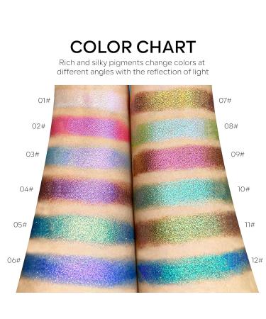 KYDA Chameleon Eyeshadow - Multichrome Metallic Finish Powder High Shine Pigment Long Lasting Blendable Highlighter for Eyes #11 - Buy Online on GoSupps.com