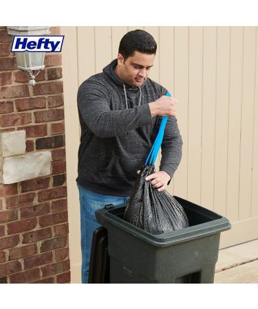Hefty Garbage Bags Ultra Strong Extra Large 140 Litres Black Drawstring Arm & Hammer odour neutralizer 12 Bags - Buy Online on GoSupps.com