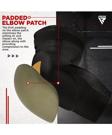 RDX Elbow Pads - SATRA Approved for Muay Thai, MMA, Kickboxing - Large Black Compression Sleeve for Men and Women - Buy Online on GoSupps.com