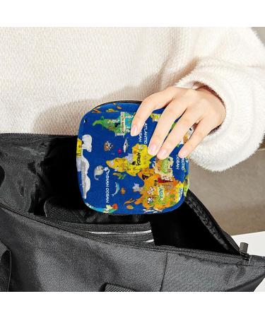 Women's Bonds Storage Pockets - Portable Period Kit with Animal Map - Stylish & Functional Feminine Product Bag - Buy Online on GoSupps.com
