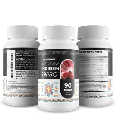 Blood Flow Indigen S9 Pro - Our Best Poor Circulation Supplements for Advanced Blood Flow Care - Blood Circulation Support - Blood Circulation Supplements for Healthy Blood Flow Help Blood Flow Pills - Buy Online on GoSupps.com