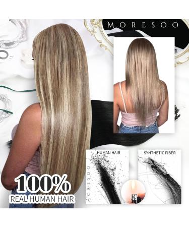 Moresoo Microring Extensions - Real Remy Hair Blond #9a/60 45cm Light Brown & Platinum Blonde Cold Fusion Micro Loop 50g Thick Hair - Buy Online on GoSupps.com