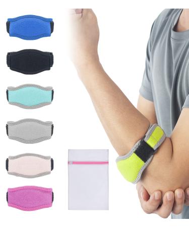 360 RELIEF Tennis & Golfers Elbow Support Brace - Padded Adjustable Strap for Men & Women | Pain Relief Injury Tendonitis Arthritis Basketball Weightlifting | Single Green with Mesh Laundry Bag | Green One Size