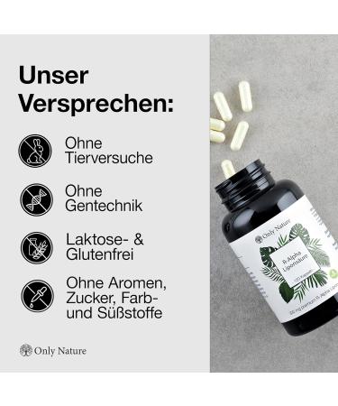 ONLY Nature R Alpha Lipoic Acid 300mg - Vegan Capsules 120 High-Dose Lab-Tested Units Additive-Free Made in Germany - Buy Online on GoSupps.com