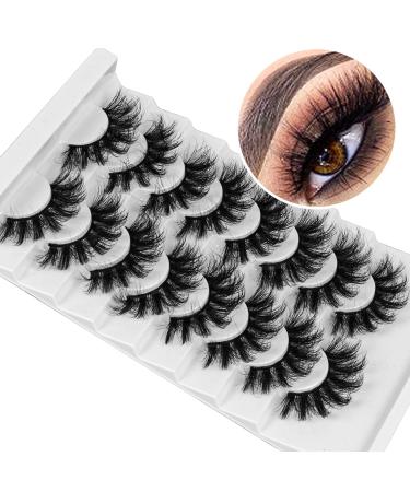 Leipple False Eyelashes 8 Pairs - Professional Reusable 8D Mink Lashes - Natural Waterproof Thick Fluffy Fake Eyelashes Faux Mink Eyelashes (QZ-12)