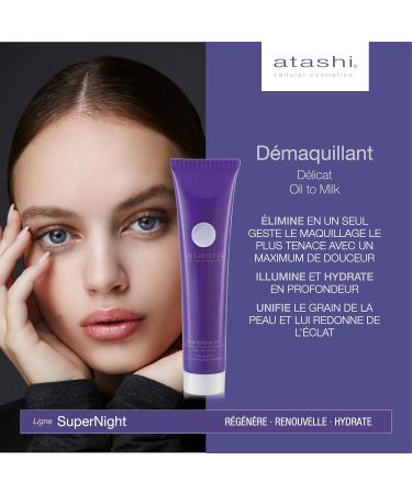 Atashi Supernight Cleansing Milk-Oil | Clean Soft and Hydrated Skin | Redensifies and Brightens | Liposomal Glycolic Acid | Gelled Rice Oil. 75 ml - Buy Online on GoSupps.com