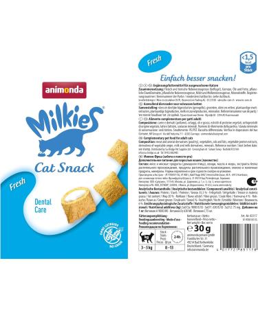 Animonda Milkies Fresh Grain-Free Cat Snacks | Crunchy Pillows - 12 x 30g Pack - Buy Online on GoSupps.com