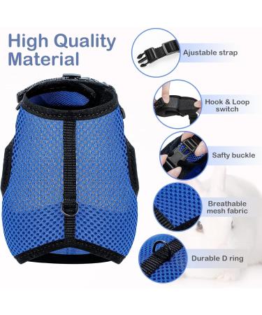 Adjustable Soft Cat Dishes with Elastic Leash for Small Animals - Blue | Ideal for Kitties & Bunnies (Chest 28-35cm) | International Shipping Available - Buy Online on GoSupps.com