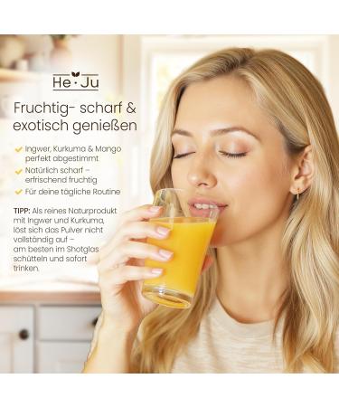  He-Ju He-Ju Bio Ginger Shot Powder 150g (75 Shots) with Natural Vitamin C from Acerola Extra Strong Vegan No Additives Lab Tested Sugar Free 100% Natural Ingredients - Buy Online on GoSupps.com