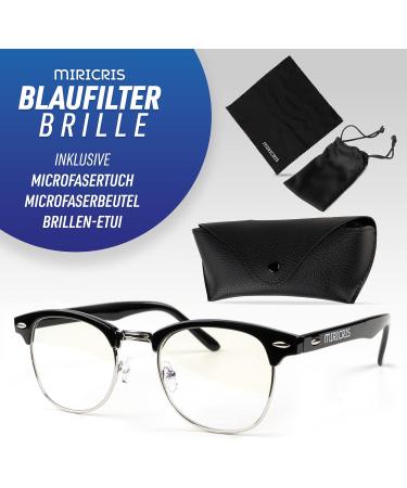 Miricri Blue Light Filter Glasses - Unisex Prescription-Free Gaming Protection Anti-Reflective Includes Microfiber Cloth & Case - Buy Online on GoSupps.com