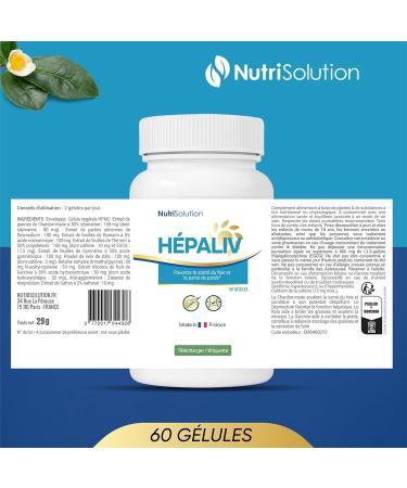 HepaLiv by Nutrisolution | Liver Health & Weight Loss Supports | Powerful Fat Burner | With Saffron Rosemary Kola Nuts | Made in France - Buy Online on GoSupps.com