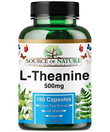 L-Th anine 500 mg 180 G lules V ganes Acide Amin Hautement Dos issu du Th Vert | Approvisionnement de 6 Mois | 98% Pur Sans Additifs | Fabriqu au Danemark
