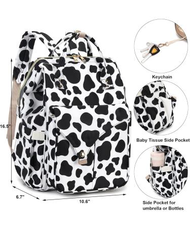 Mimfutu Baby Diaper Backpack - Stylish Cow Print Diaper Bag for Moms | International Shipping Available - Buy Online on GoSupps.com
